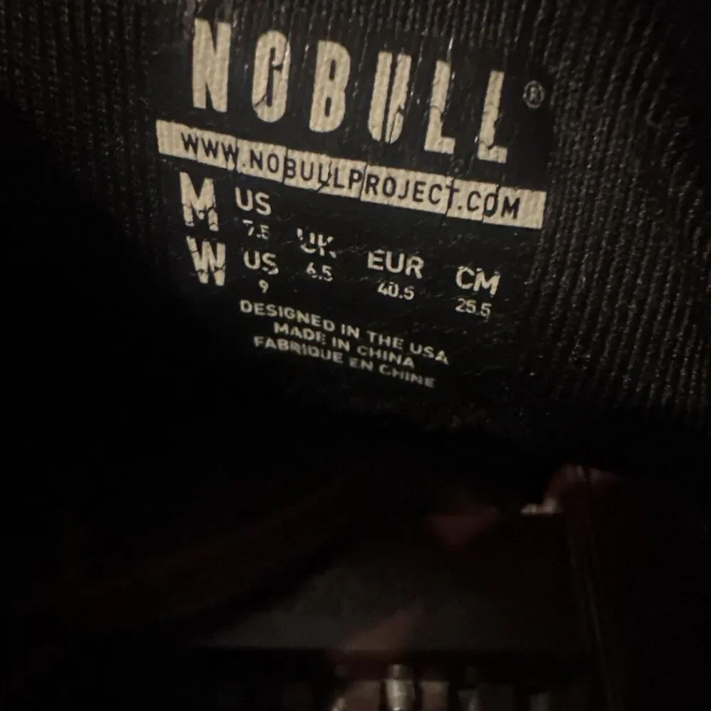 Nobull Mid Canvas Trainer Mens Size 7.5 Workout Gym Shoes Black Womens Size 9